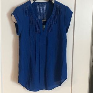 Estefany Lace Detail Split Neck Blouse